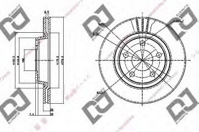 DJ PARTS bd1173 -  Тормозной диск